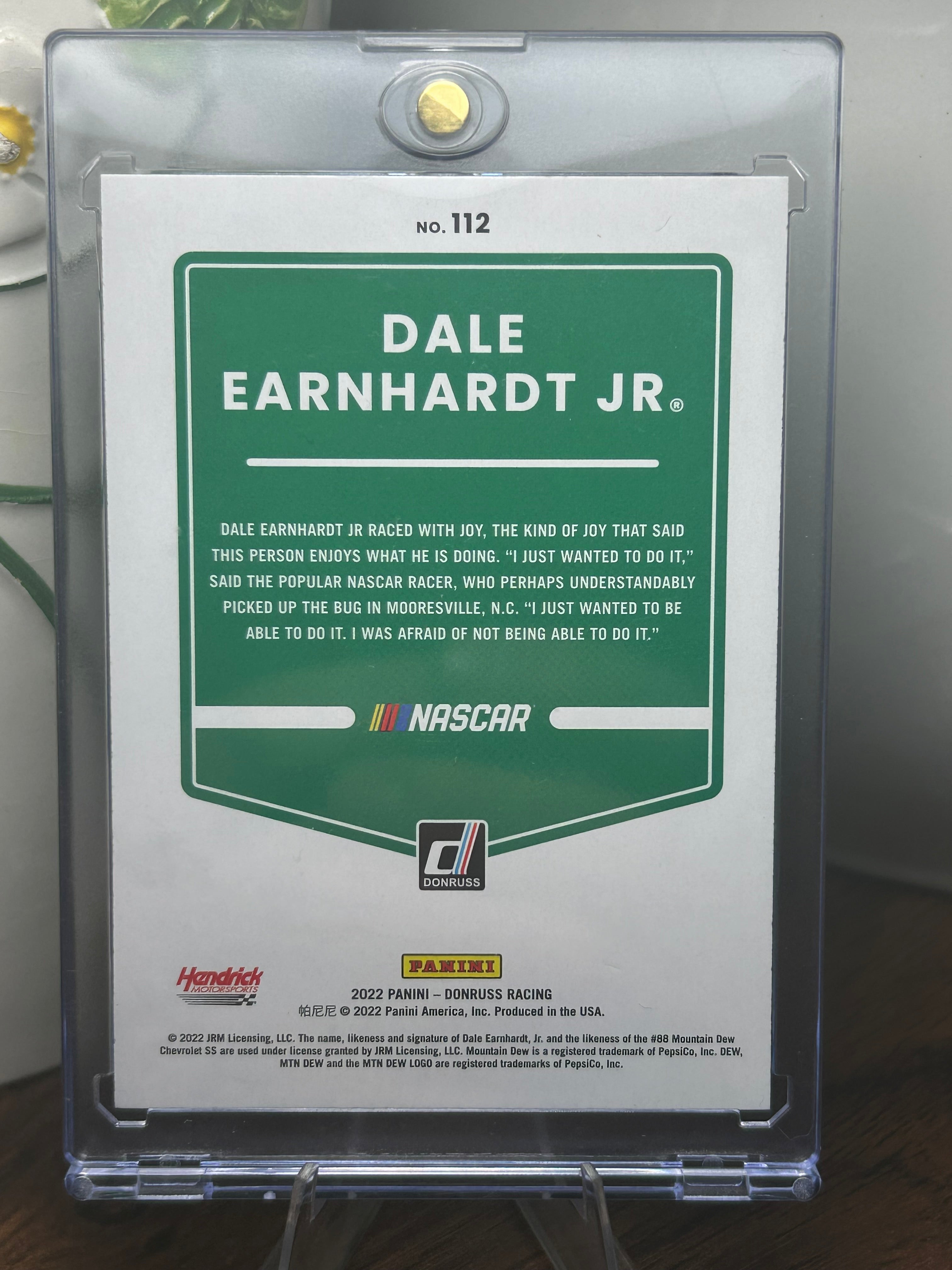 Dale Earnhardt Jr Autographed 2022 Panini Donruss Card #112