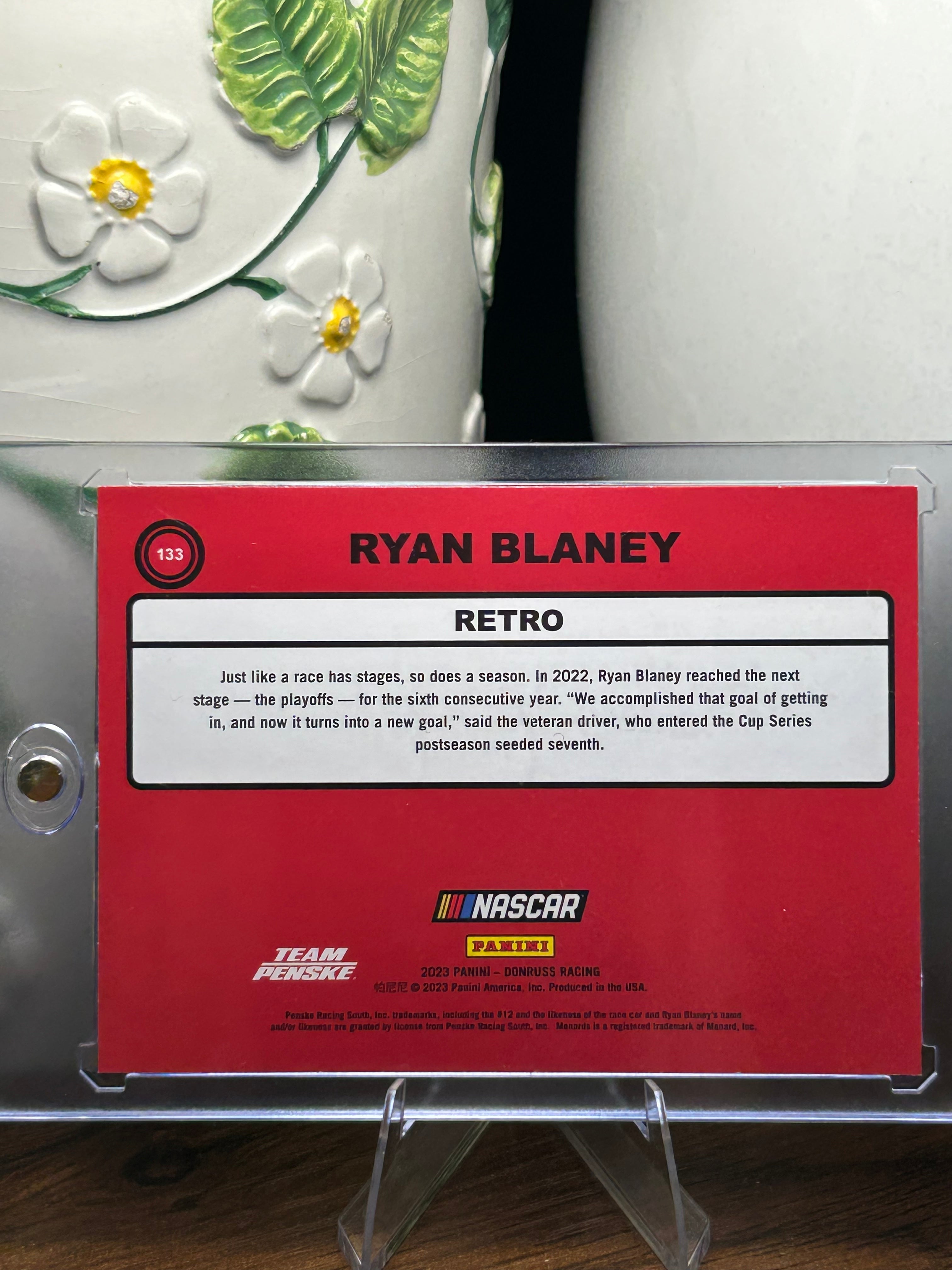 Ryan Blaney Autographed 2023 Donruss Card #133