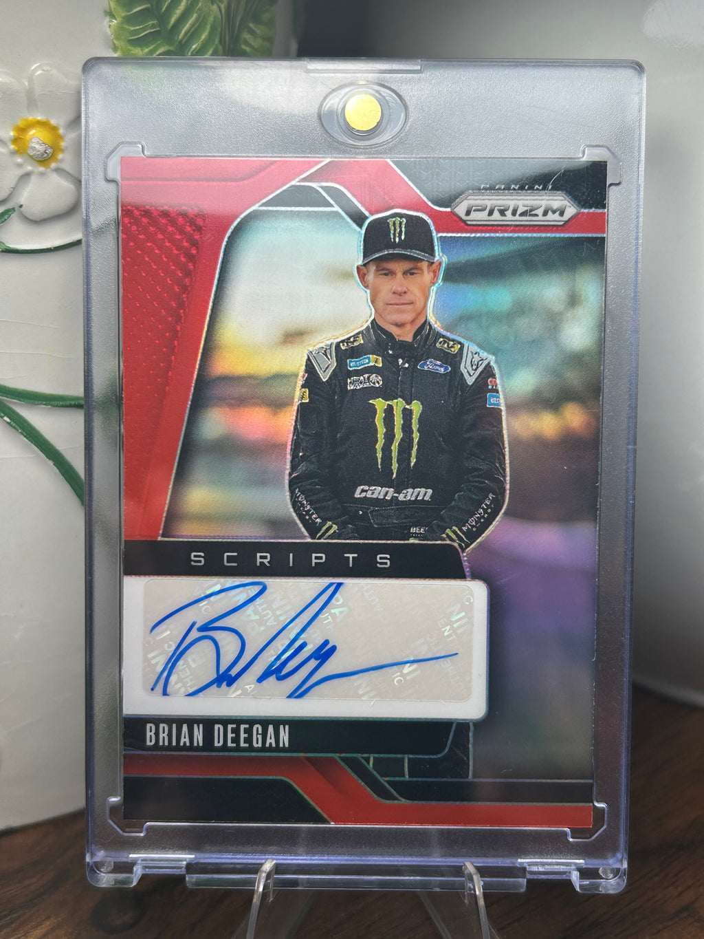 Brian Deegan Autographed Scripts Card 2025 NASCAR Prizm [Red Prizm] /99