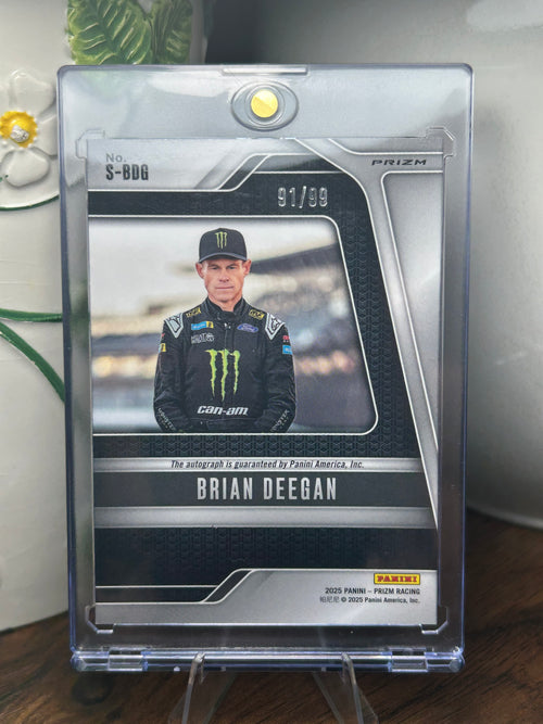 Brian Deegan Autographed Scripts Card 2025 NASCAR Prizm [Red Prizm] /99