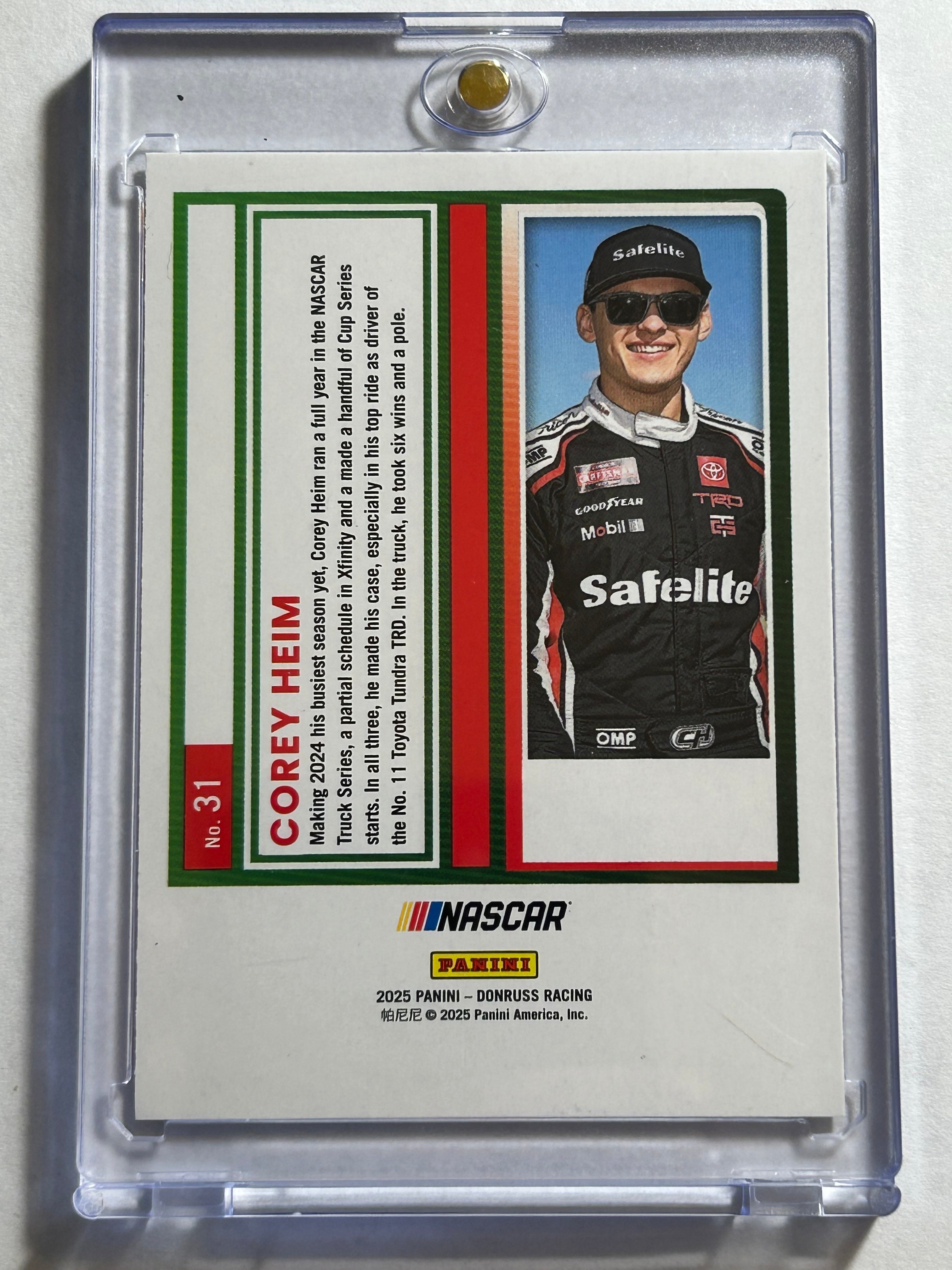 Corey Heim Autographed 2025 Donruss #31